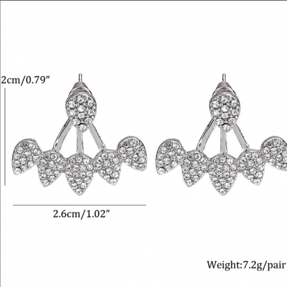 • Parker • Crystal Flower Ear Jacket Earrings - Picture 2 of 3